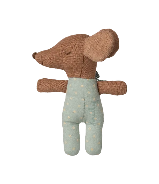 Maileg Sleepy/Wakey Baby Mouse in Matchbox-Blue