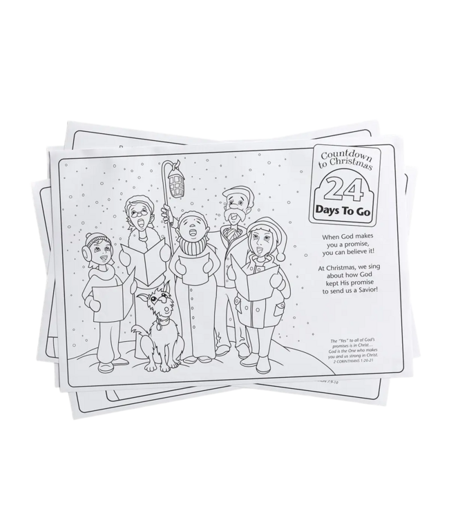 Countdown To Christmas Coloring Placemats