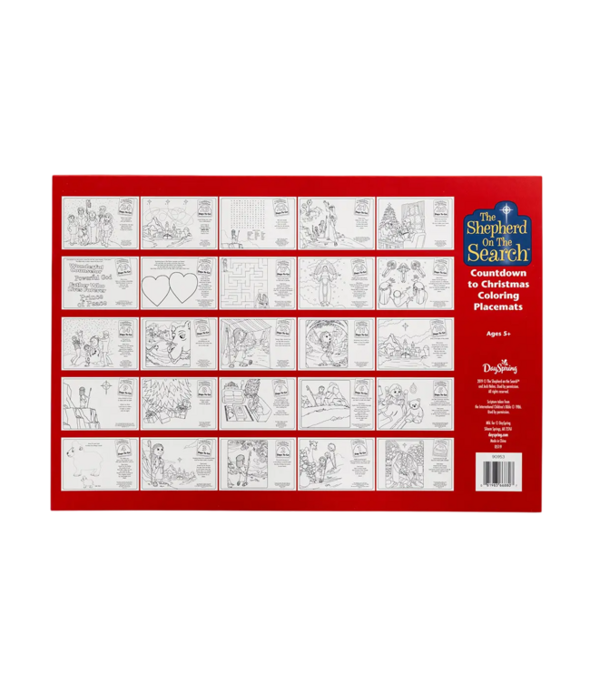 Countdown To Christmas Coloring Placemats