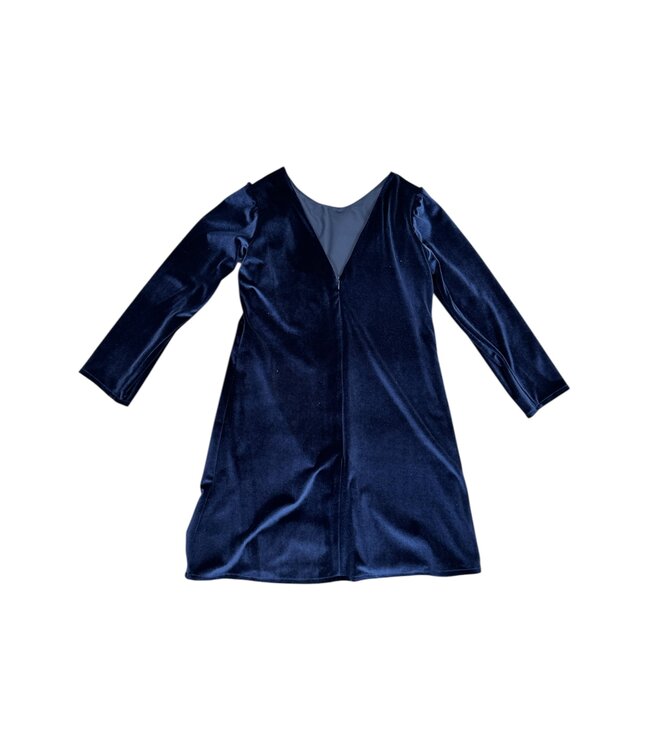 Susanne Lively Designs Navy Velvet Aline w/Long Sleeves