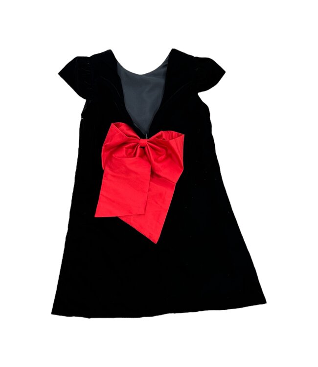 Susanne Lively Designs Black Velvet Aline Dress w/Bow in Back