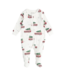 Petit Lem Off White Car/Tree Footed Sleeper