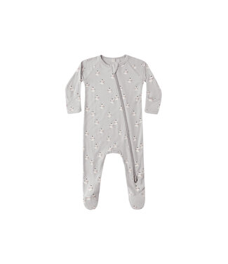 Quincy Mae Frost Snowmen Bamboo Zip Footie