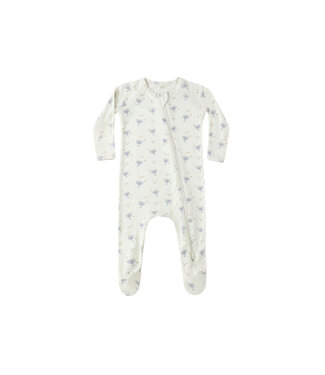 Quincy Mae Ivory Hanukkah Bamboo Zip Footie