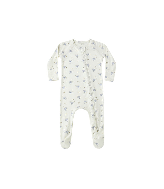 Quincy Mae Ivory Hanukkah Bamboo Zip Footie