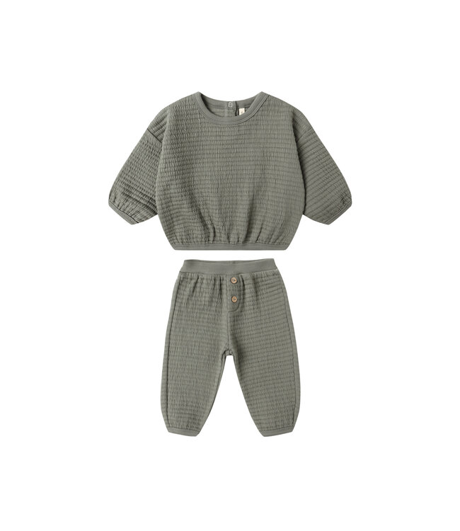 Quincy Mae Forest Textured  Sweat Set