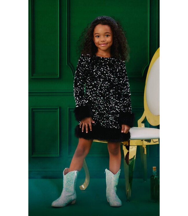 Lola & the Boys Midnight Shimmer Dress