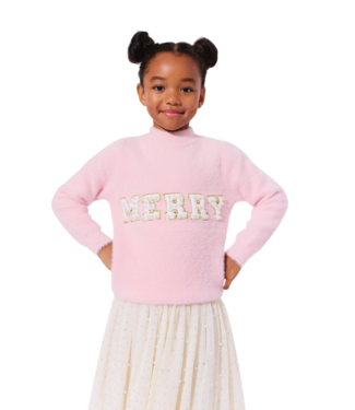 Lola & the Boys Pink Merry Pearl Sweatshirt