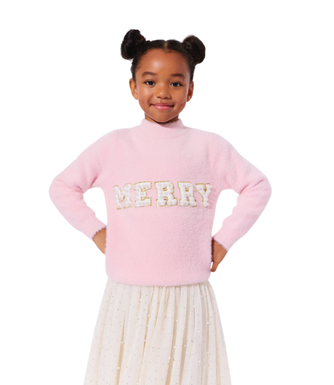 Lola & the Boys Pink Merry Pearl Sweatshirt
