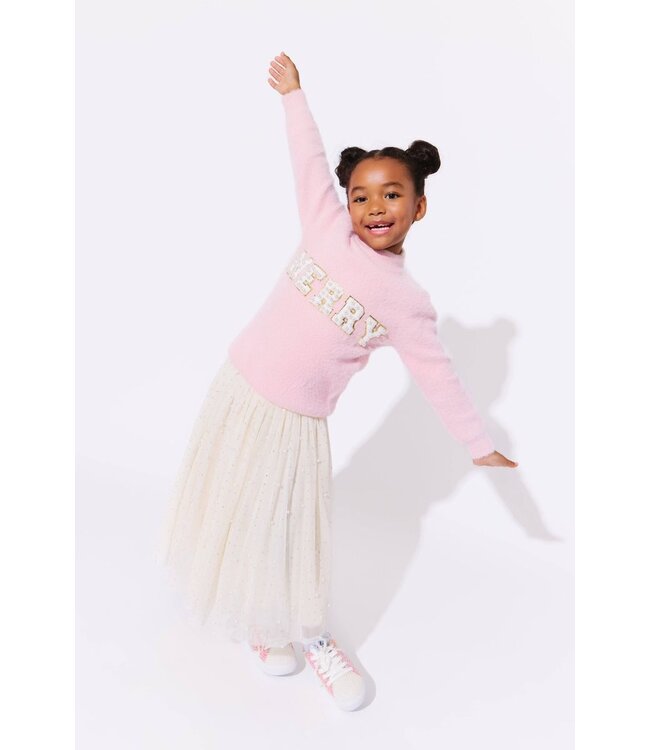 Lola & the Boys Pink Merry Pearl Sweatshirt