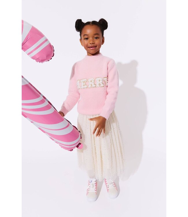Lola & the Boys Pink Merry Pearl Sweatshirt