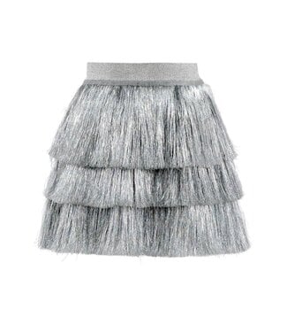 Lola & the Boys Silver Shimmer Tinsel Party Skirt