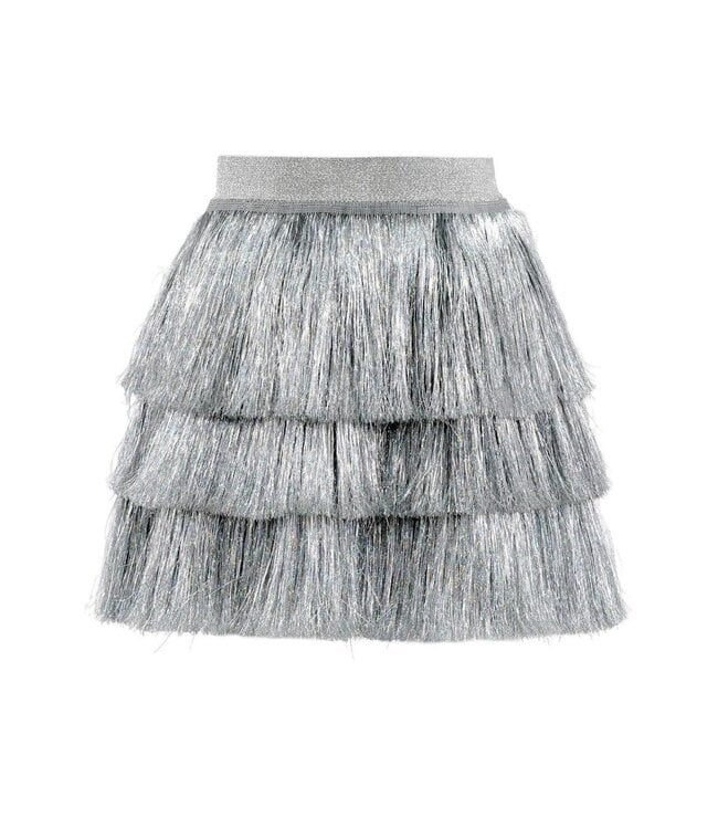 Lola & the Boys Silver Shimmer Tinsel Party Skirt