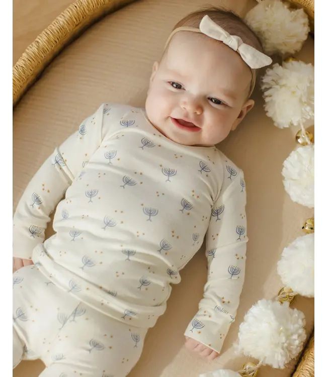 Quincy Mae Ivory Hanukkah Bamboo PJ Set