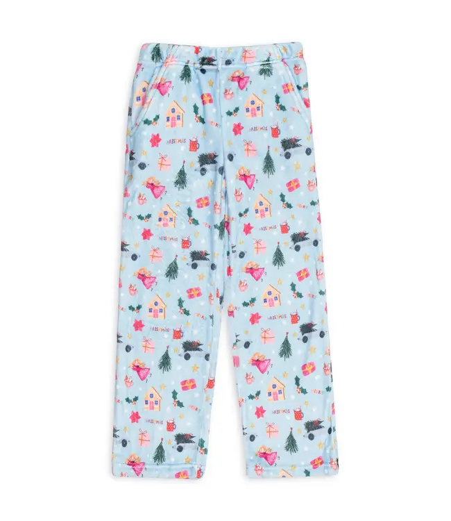Preppy Goose Light Blue Christmas Loungewear Pant