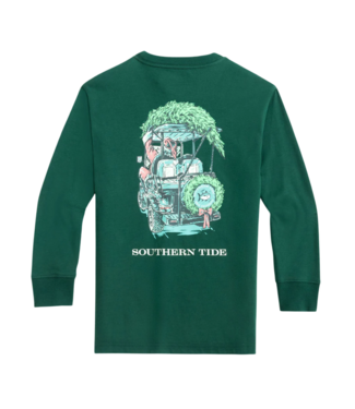 Southern Tide Salt Meadow L/S Santa Club Car Tee