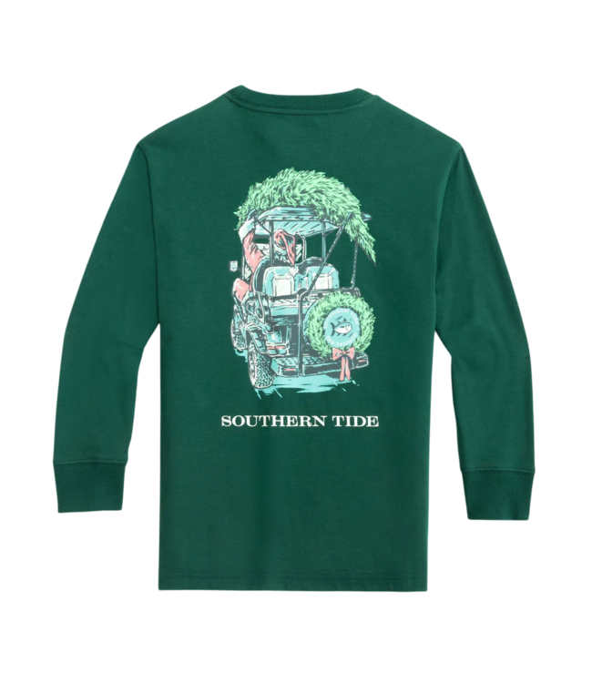 Southern Tide Salt Meadow L/S Santa Club Car Tee