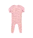 Pink Chicken Pink  Candy Cane Bows Ruffle Bamboo Romper