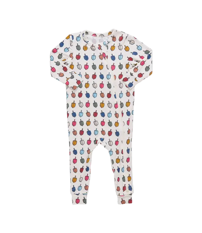 Pink Chicken Dreidels Bamboo Romper