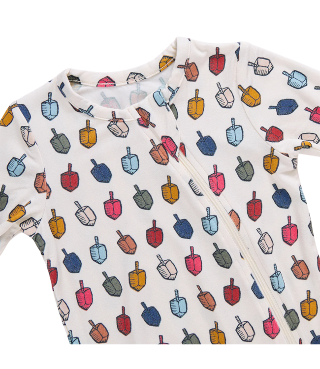 Pink Chicken Dreidels Bamboo Romper