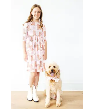 Mila & Rose Goldendoodle 3/4 Sleeve Pocket Twirl Dress
