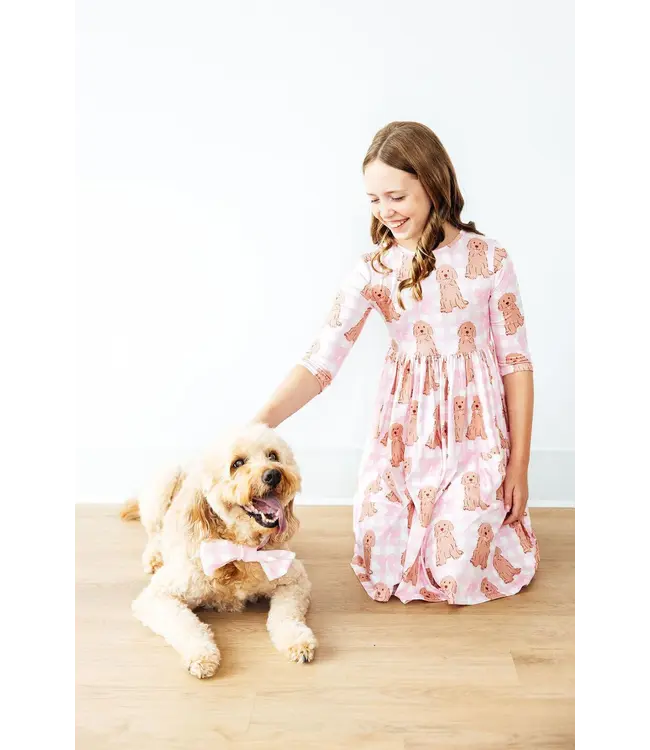 Mila & Rose Goldendoodle 3/4 Sleeve Pocket Twirl Dress
