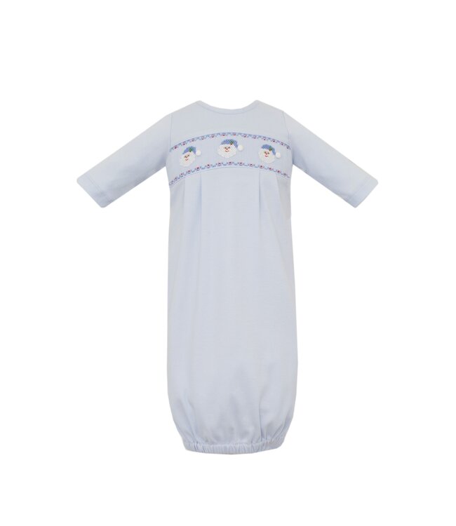 Petit Bebe Lt. Blue Knit Santa Face L/S Sac