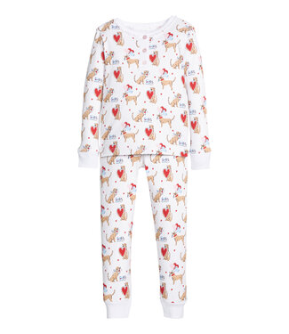 Little English I Woof You Girls Ruffled Jammies