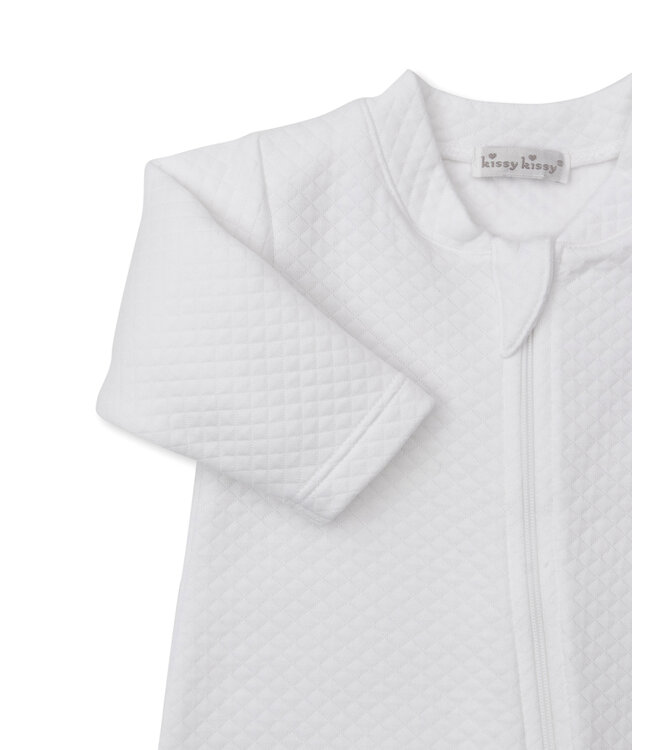 Kissy Kissy White Teddy Bear Time Jacquard Footie w/Zip