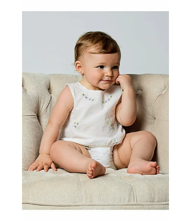 Girls Sleeveless Two Pc. Diaper Set