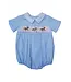 Blue Carousel Boys Hand Smocked Classic Creeper