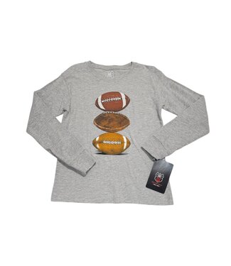 Wes and Willy Heather Football Tower L/S Tee