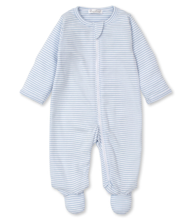 Kissy Kissy Kissy Classic Rib Footie w/Zip Lt. Blue