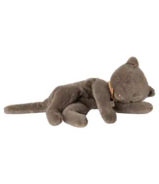 Maileg Sleeping Kitten Plush, Medium-Grey