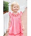 Lil Cactus Pink Heart Valentine Smocked Bishop Dress