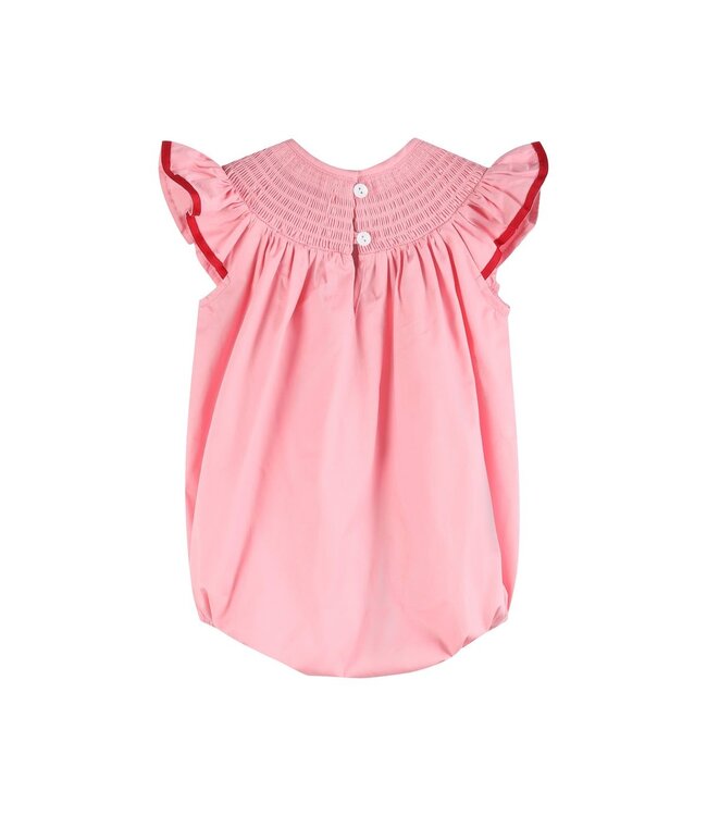 Lil Cactus Pink Hearts Valentine Smocked Romper