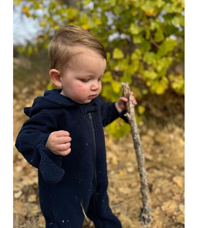 Me & Henry Navy Arctic Sherpa Romper