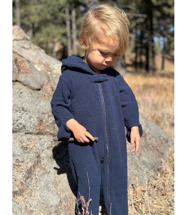 Me & Henry Navy Arctic Sherpa Romper