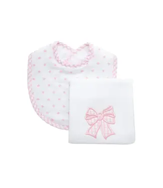 3 Marthas Bow Bib & Burp Cloth Set