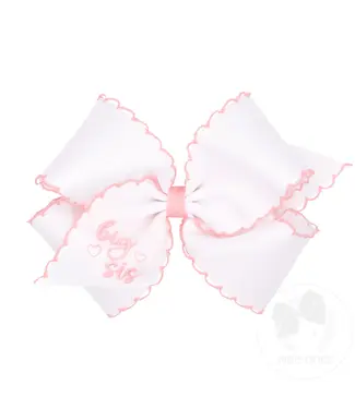 Wee Ones King Big Sis Embroidered Bow