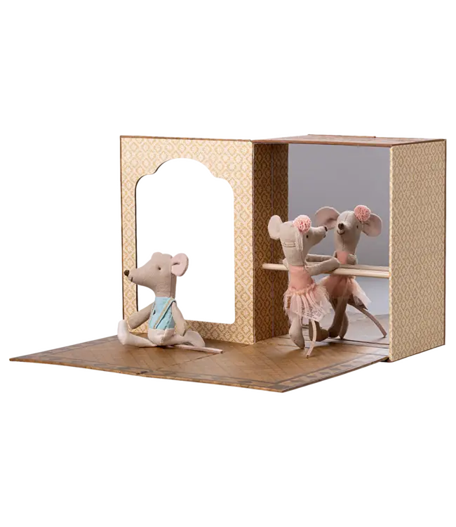 Maileg Ballet Mice in Dance Studio, Little Sister & Brother