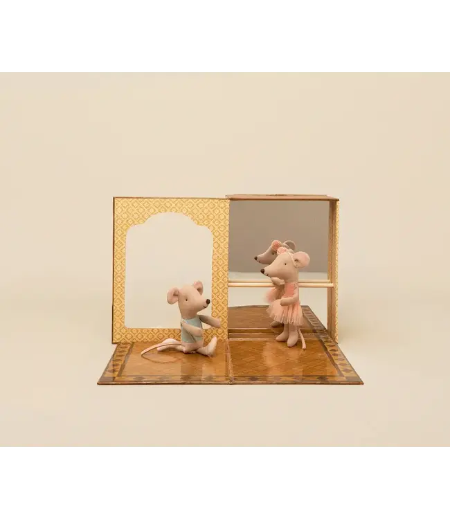Maileg Ballet Mice in Dance Studio, Little Sister & Brother
