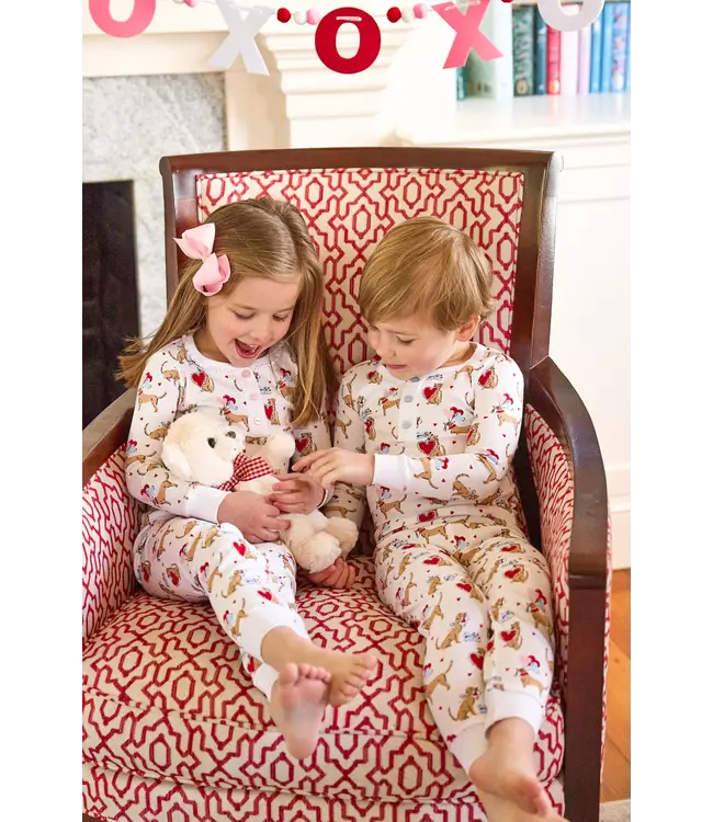 Little English I Woof You Girls Ruffled Jammies