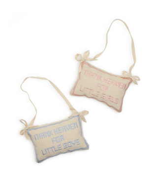 cupcakes & cartwheels Thank Heaven Embroidered Pillow Door Hanger