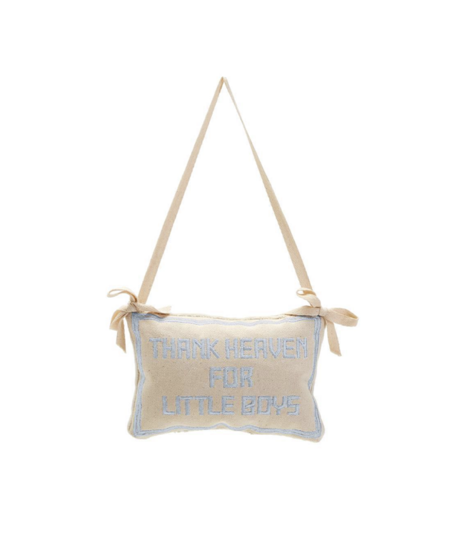 Thank Heaven Embroidered Pillow Door Hanger