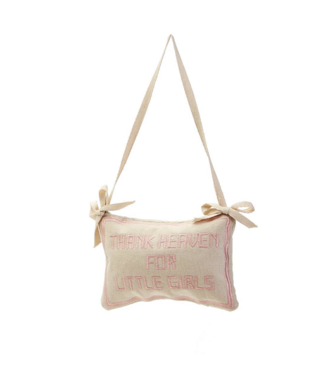 cupcakes & cartwheels Thank Heaven Embroidered Pillow Door Hanger
