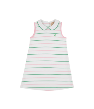 Beaufort Bonnet Tradd Street Stripe/Pink Maude's Peter Pan Collar Dress