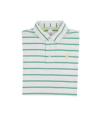Beaufort Bonnet Gibson Island Green Stripe/Yellow Prim and Proper Polo