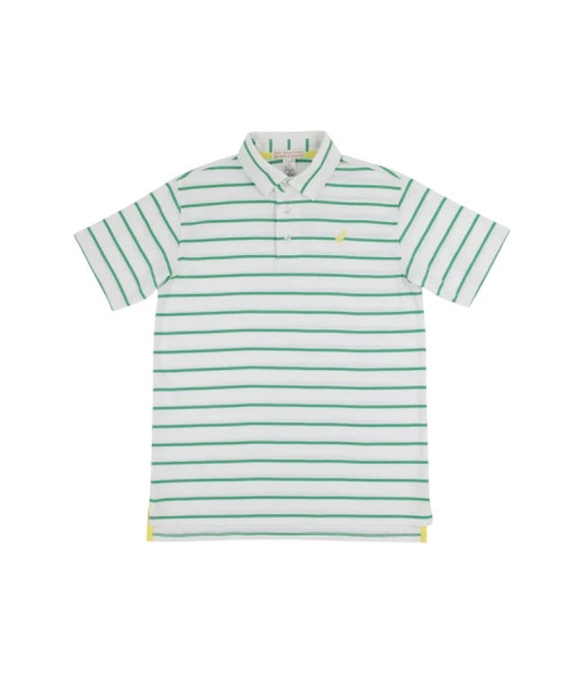 Beaufort Bonnet Gibson Island Green Stripe/Yellow Prim and Proper Polo