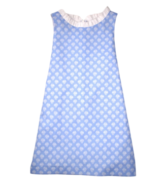 Funtasia Too Blue A Line Dress with White Floral Collar